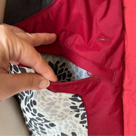 Columbia Sportwear Company Medium Red White Winter Coat Jacket Detachable Hood - Picture 8 of 16